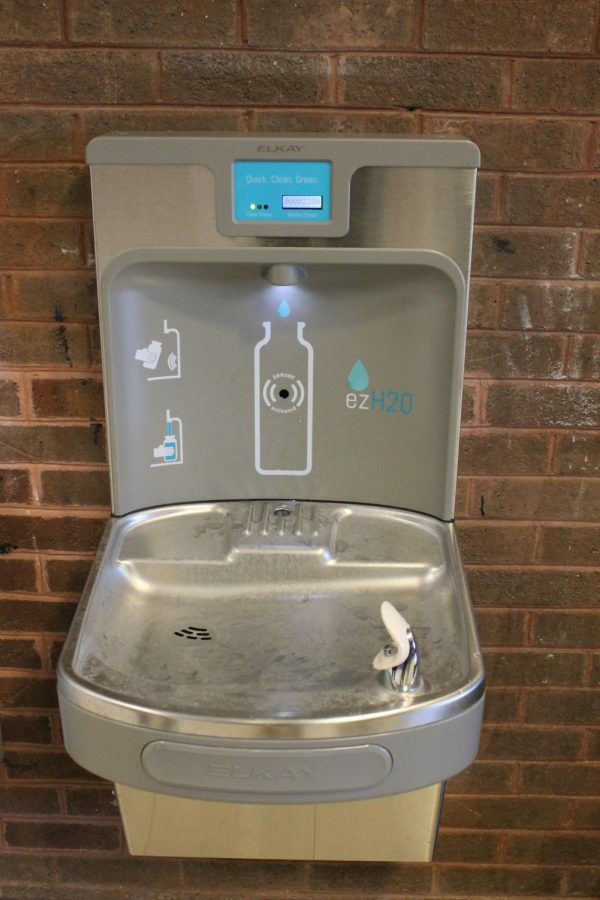 The new water filter in the Falcon Foyer. Photo courtesy of the Poolesville Pulse.