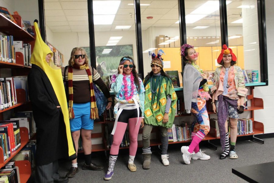 Students participate in the crazy costume contest on Go Crazy day.