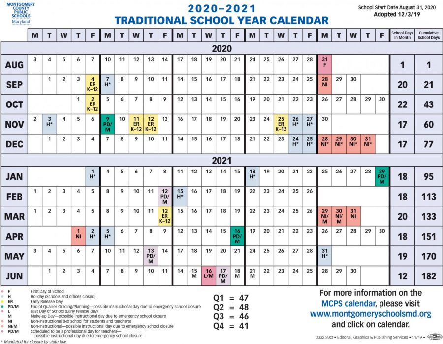 MCPS releases the new 2020-2021 calendar. 