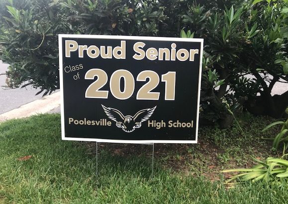Poolesville staff deliver Class of 2021 signs to seniors