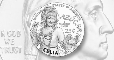 Concept art for Celia Cruz quarter from Coin World