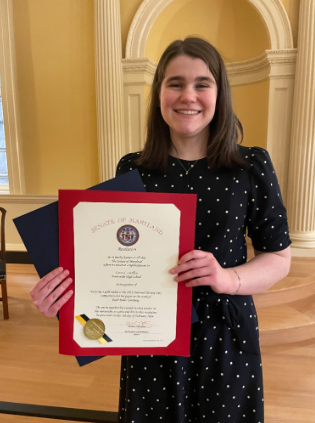 Maryland General Assembly honorary and gold medal winner for NHD - Laura Civillico