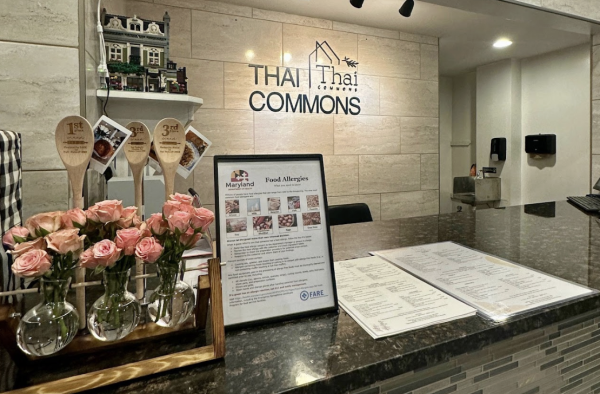 The front desk at Thai Commons in Poolesville