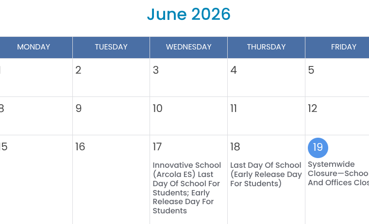 MCPS Calendar