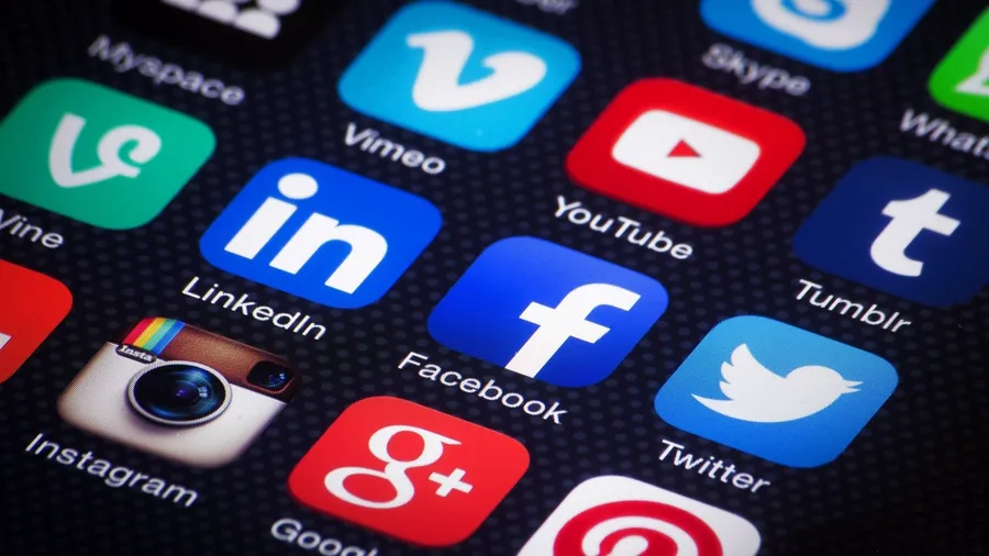 Social media app icons on a phone screen